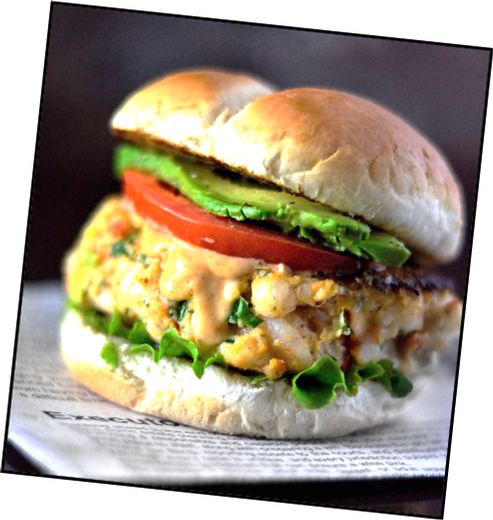 Shrimp Burgers with Chili-Lime Aioli Makes 4 Servings